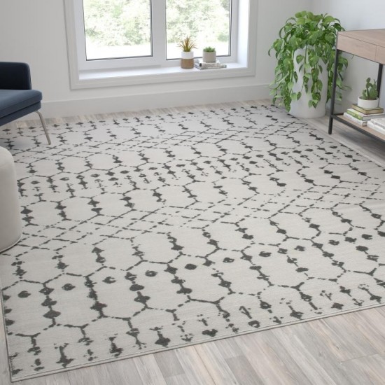 Flash Furniture Beth 8x10 Ivory & Gray Area Rug RC-CR19-1330-810-IV-GR-GG