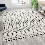 Flash Furniture Beth 8x10 Ivory & Black Area Rug RC-CR19-1330-810-WH-GG