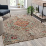 Flash Furniture Katherine 5' x 7' Multicolor Area Rug RC-EG-202101-02-57-GR-GG