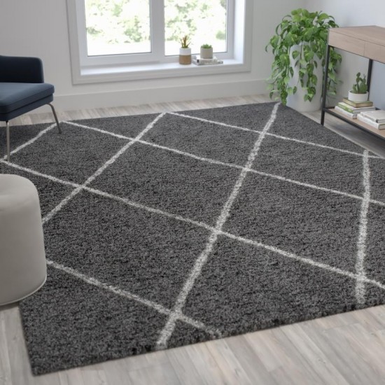 Flash Furniture Roxy 8x10 Charcoal & Ivory Area Rug RC-KJ-181070-01-810-GR-IV-GG