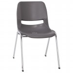 Flash Furniture HERCULES Series Gray Plastic Stack Chair RUT-18-GY-CHR-GG