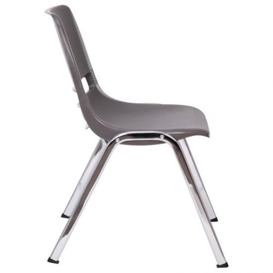 Flash Furniture HERCULES Series Gray Plastic Stack Chair RUT-18-GY-CHR-GG