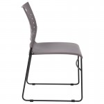 Flash Furniture HERCULES Series Gray Plastic Stack Chair RUT-2-GY-BK-GG