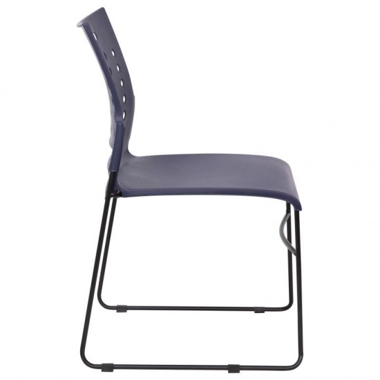 Flash Furniture HERCULES Series Navy Plastic Stack Chair RUT-2-NVY-BK-GG