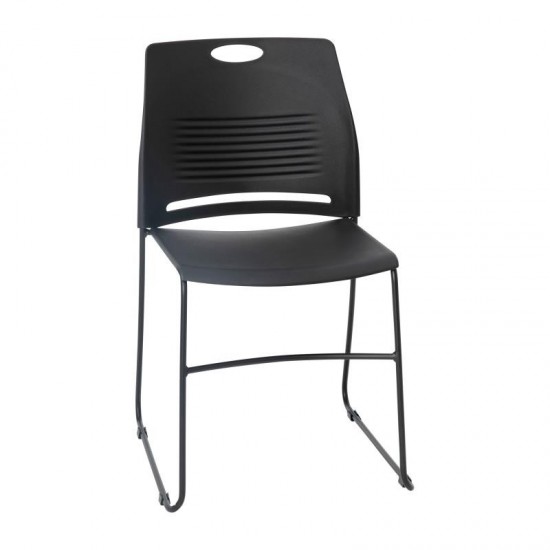 Flash Furniture HERCULES Series Black Sled Base Stack Chair RUT-NC499A-BK-GG