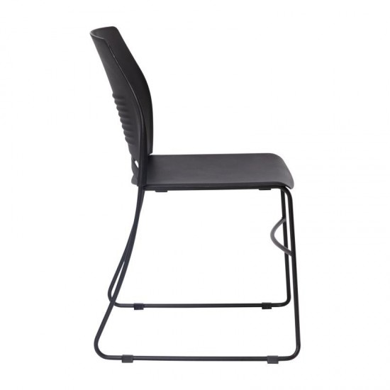 Flash Furniture HERCULES Series Black Sled Base Stack Chair RUT-NC499A-BK-GG