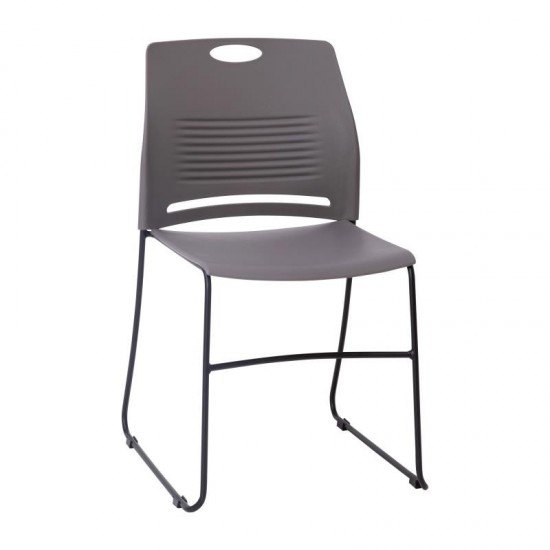 Flash Furniture HERCULES Series Gray Sled Base Stack Chair RUT-NC499A-GY-GG