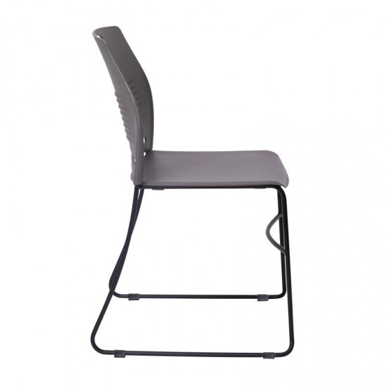 Flash Furniture HERCULES Series Gray Sled Base Stack Chair RUT-NC499A-GY-GG