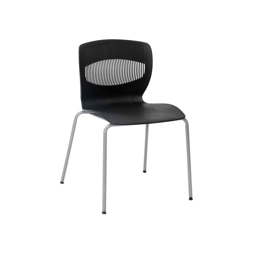 Flash Furniture HERCULES Series Black Plastic Stacking Chair RUT-NC618-BK-GG