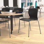 Flash Furniture HERCULES Series Black Plastic Stacking Chair RUT-NC618-BK-GG