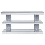 ACME Noralie Console Table, Mirrored & Faux Diamonds