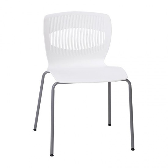 Flash Furniture HERCULES Series White Plastic Stacking Chair RUT-NC618-WH-GG