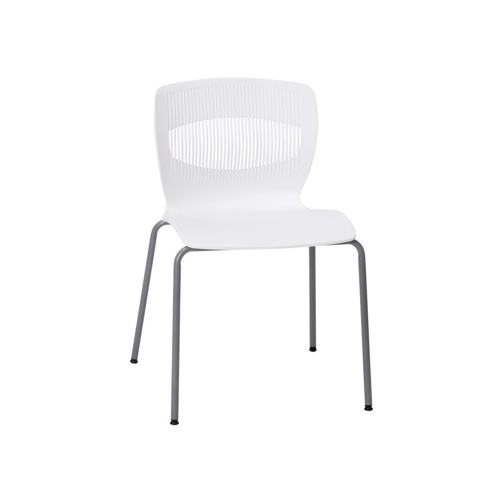 Flash Furniture HERCULES Series White Plastic Stacking Chair RUT-NC618-WH-GG