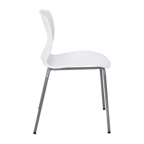 Flash Furniture HERCULES Series White Plastic Stacking Chair RUT-NC618-WH-GG