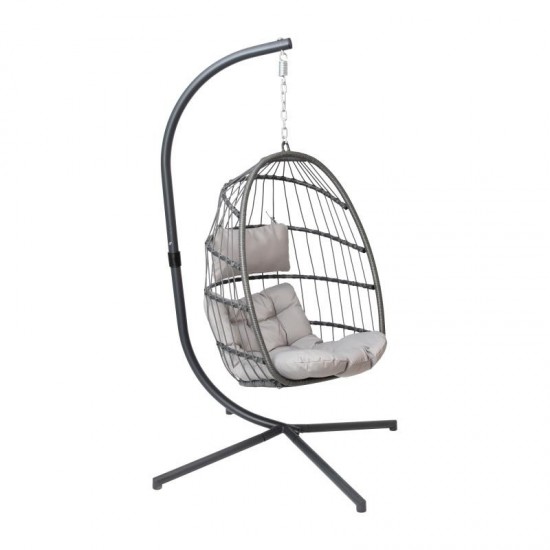 Flash Furniture Cleo Hanging Chair & Stand SDA-AD608001-GY-GG