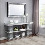 ACME Noralie Console Table, Mirrored & Faux Diamonds