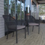 Flash Furniture Kallie Set of 2 Black Patio Chair SDA-AD892006-BK-2-GG