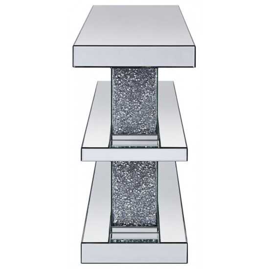 ACME Noralie Console Table, Mirrored & Faux Diamonds