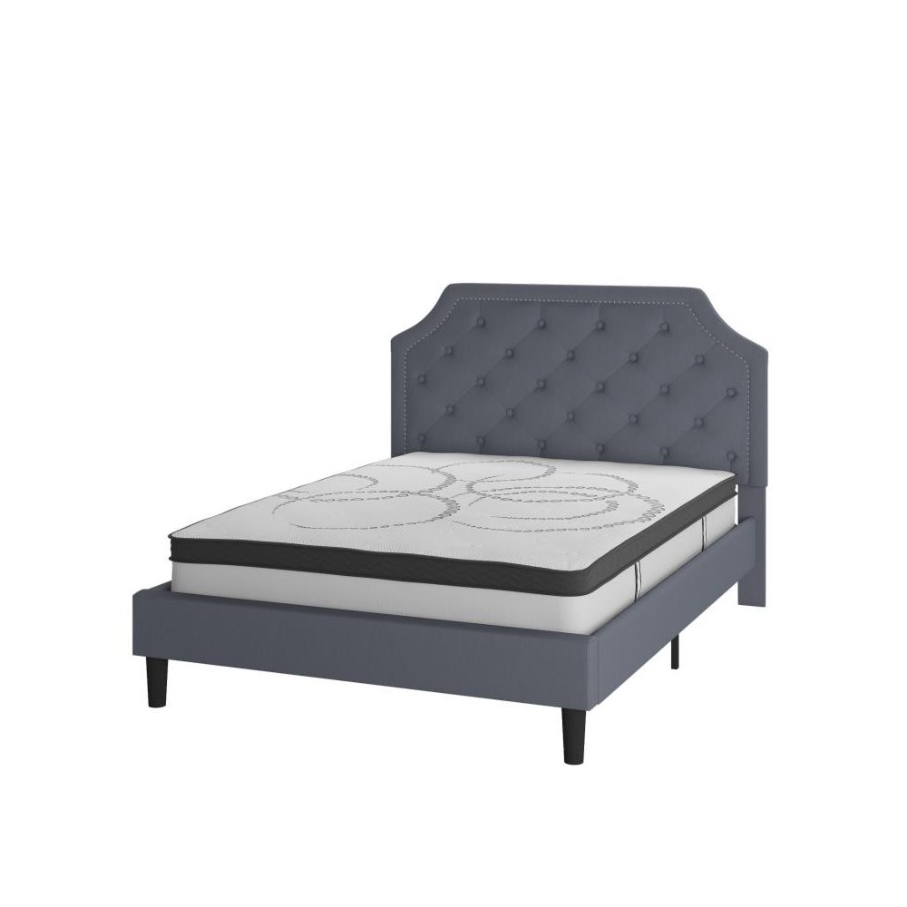 Flash Furniture Brighton Queen Platform Bed Set-Gray SL-BM10-11-GG