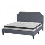 Flash Furniture Brighton King Platform Bed Set-Gray SL-BM10-12-GG