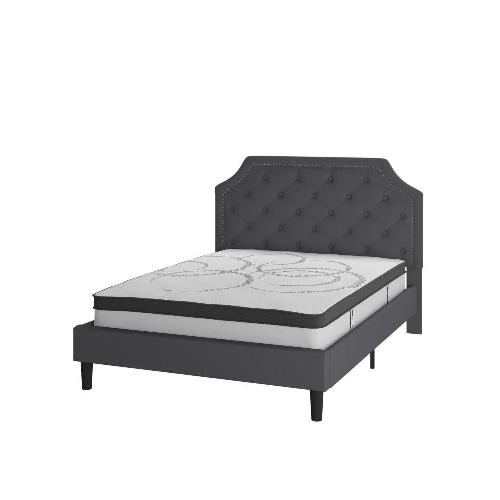 Flash Furniture Brighton Queen Platform Bed Set-Gray SL-BM10-15-GG