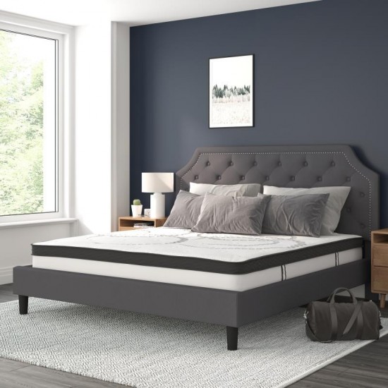 Flash Furniture Brighton King Platform Bed Set-Gray SL-BM10-16-GG