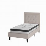 Flash Furniture Roxbury Twin Platform Bed Set-Beige SL-BM10-17-GG