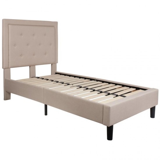 Flash Furniture Roxbury Twin Platform Bed Set-Beige SL-BM10-17-GG