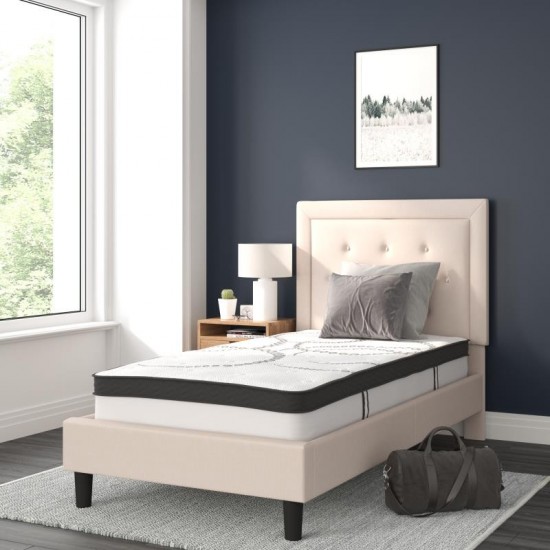 Flash Furniture Roxbury Twin Platform Bed Set-Beige SL-BM10-17-GG