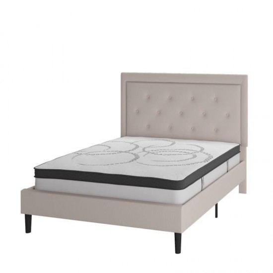 Flash Furniture Roxbury Full Platform Bed Set-Beige SL-BM10-18-GG