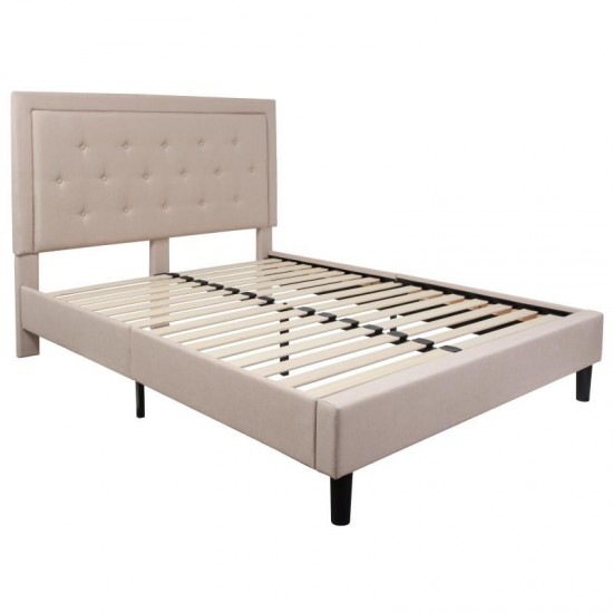 Flash Furniture Roxbury Queen Platform Bed Set-Beige SL-BM10-19-GG