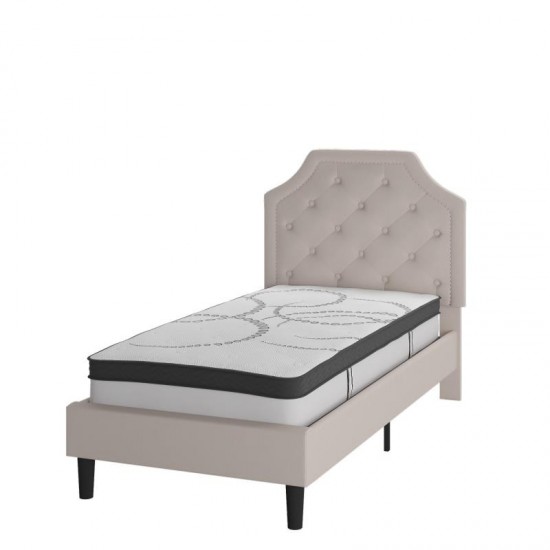 Flash Furniture Brighton Twin Platform Bed Set-Beige SL-BM10-1-GG