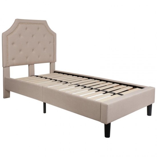 Flash Furniture Brighton Twin Platform Bed Set-Beige SL-BM10-1-GG