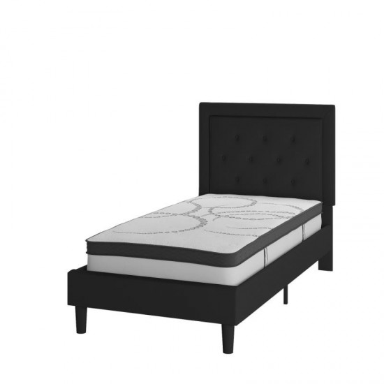 Flash Furniture Roxbury Twin Platform Bed Set-Black SL-BM10-21-GG