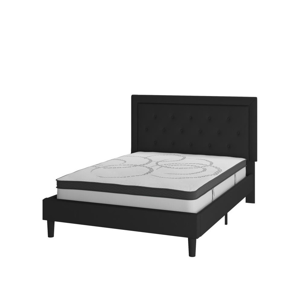 Flash Furniture Roxbury Queen Platform Bed Set-Black SL-BM10-23-GG