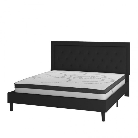 Flash Furniture Roxbury King Platform Bed Set-Black SL-BM10-24-GG