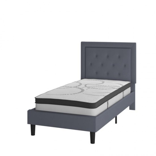 Flash Furniture Roxbury Twin Platform Bed Set-Gray SL-BM10-25-GG