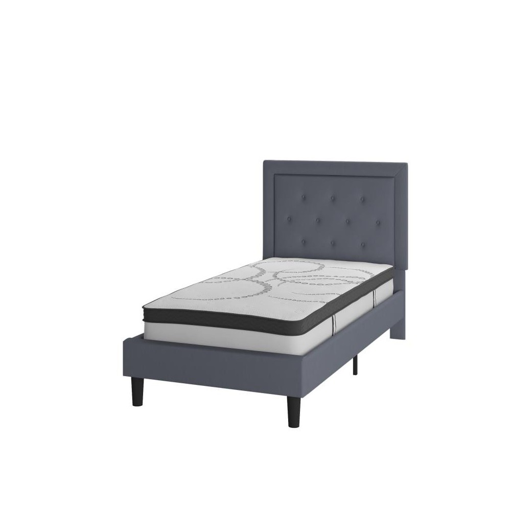 Flash Furniture Roxbury Twin Platform Bed Set-Gray SL-BM10-25-GG