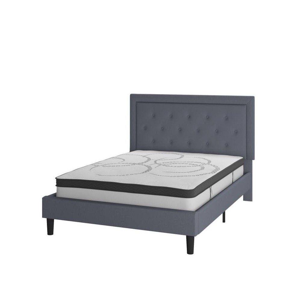 Flash Furniture Roxbury Queen Platform Bed Set-Gray SL-BM10-27-GG