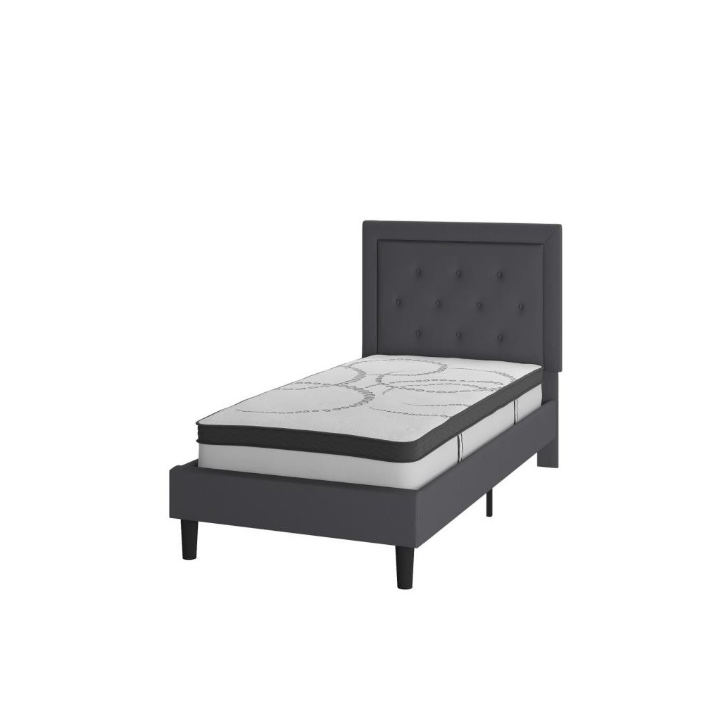 Flash Furniture Roxbury Twin Platform Bed Set-Gray SL-BM10-29-GG Flash Furniture Roxbury Twin Platform Bed Set-Gray SL-BM10-29-GG