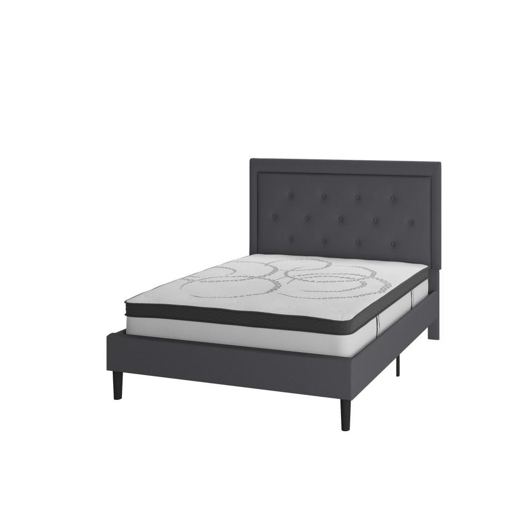 Flash Furniture Roxbury Full Platform Bed Set-Gray SL-BM10-30-GG