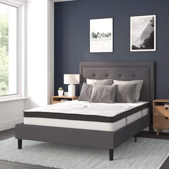 Flash Furniture Roxbury Full Platform Bed Set-Gray SL-BM10-30-GG