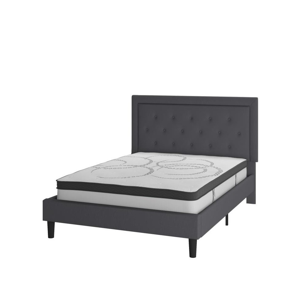 Flash Furniture Roxbury Queen Platform Bed Set-Gray SL-BM10-31-GG