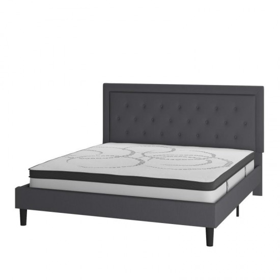 Flash Furniture Roxbury King Platform Bed Set-Gray SL-BM10-32-GG