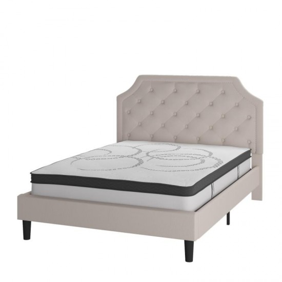 Flash Furniture Brighton Queen Platform Bed Set-Beige SL-BM10-3-GG