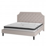 Flash Furniture Brighton King Platform Bed Set-Beige SL-BM10-4-GG