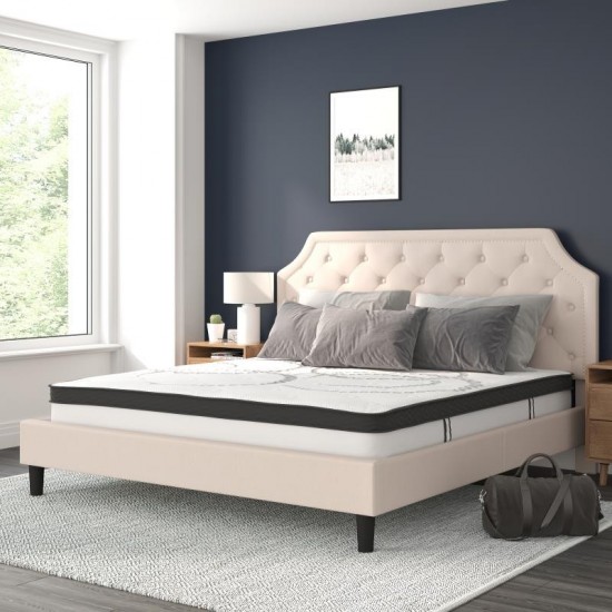 Flash Furniture Brighton King Platform Bed Set-Beige SL-BM10-4-GG