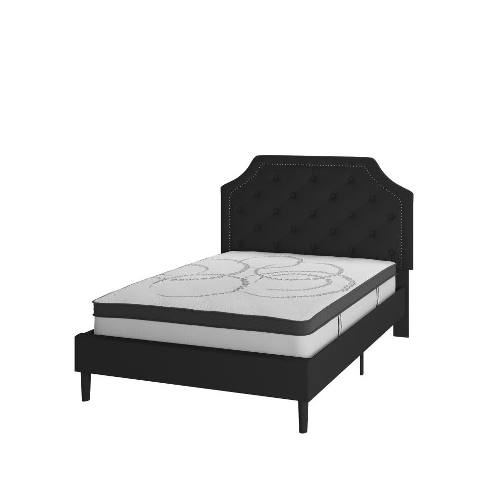 Flash Furniture Brighton Full Platform Bed Set-Black SL-BM10-6-GG