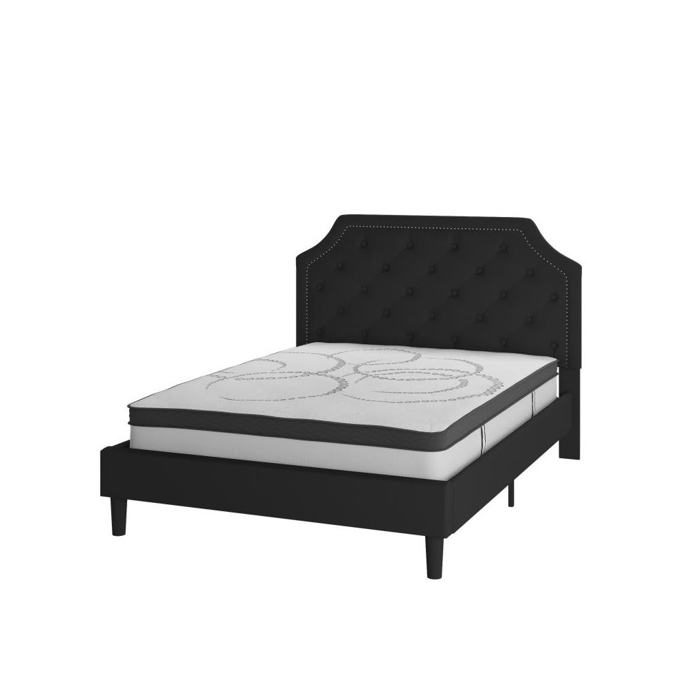 Flash Furniture Brighton Queen Platform Bed Set-Black SL-BM10-7-GG
