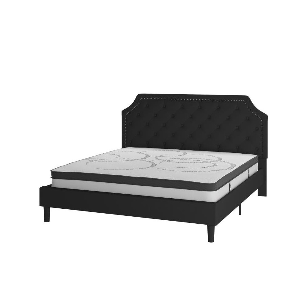Flash Furniture Brighton King Platform Bed Set-Black SL-BM10-8-GG